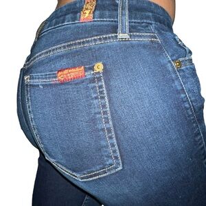 7 For All Mankind Y2K Denim Jeans B Air Dark Wash Ankle Skinny Logo Women Sz 26